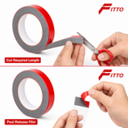 120 Pieces Grey Double-Sided Mounting Tape with Red Release Film, 15 mm x 12 m