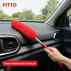 96 Pieces Car Duster, Microfiber Chenille Cleaning Brush with Extendable Handle, Red, 65 cm