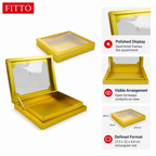 96 Pieces Gold Rectangular Chocolate Box With Ribbon, 27.5 x 22 x 4.8 cm, 1 Piece