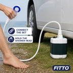 72 Pieces Portable Outdoor Shower Set with Flexible Hose, Handheld Shower Head and Pump, White, 1 Set
