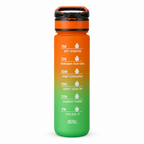 96 Pieces Gradient Water Bottle with Carry Handle, Time Markings, Orange Green, 26 cm