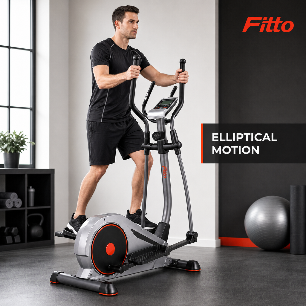 48 Pieces Elliptical Trainers with Magnetic Resistance, Digital Monitor and Heavy-Duty Frame, 120 kg User Weight