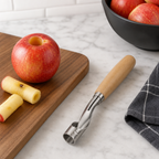 144 Pieces Fruit Corers Tool, Silver Metal Coring End with Natural Wooden Handle, 20 cm, 1 Piece