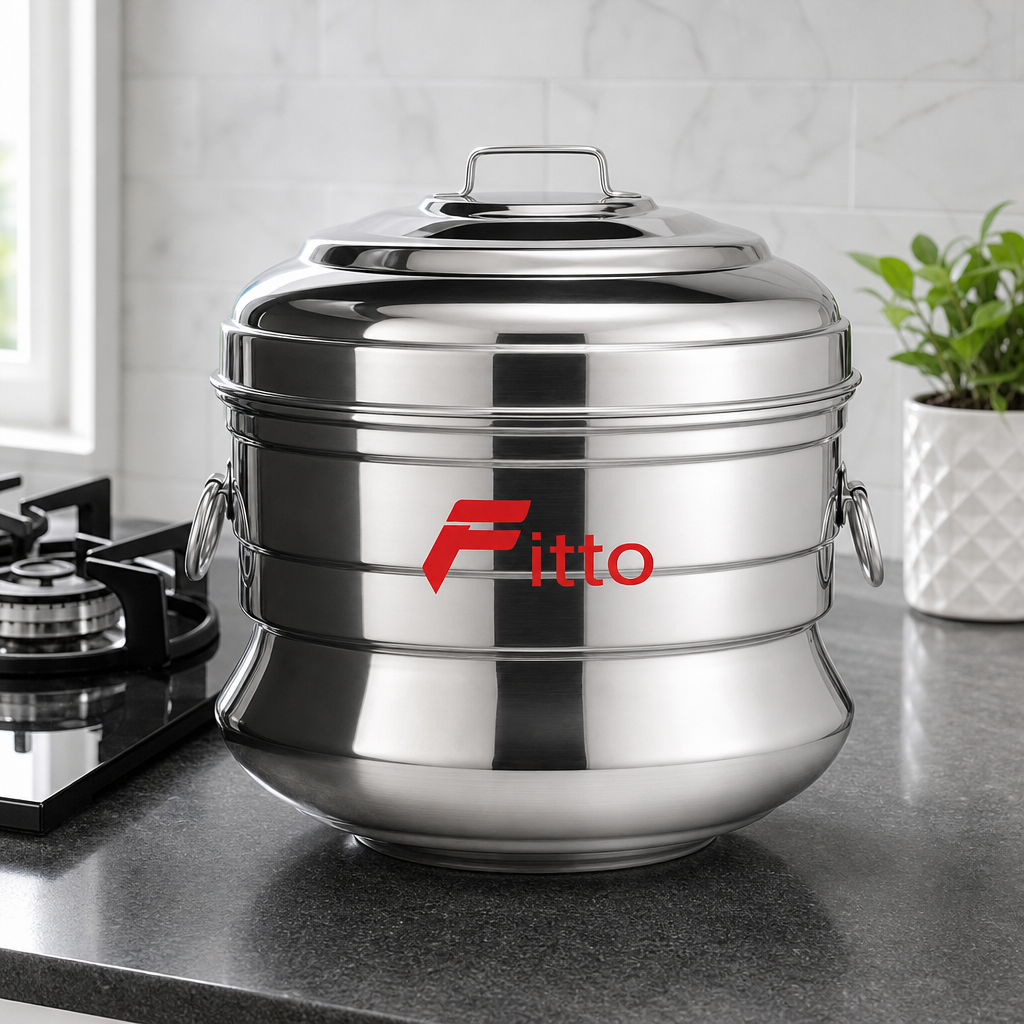 48 Pieces Stainless Steel Multi-Tier Idli Steamer Pot with Domed Lid, 13-Idli Capacity