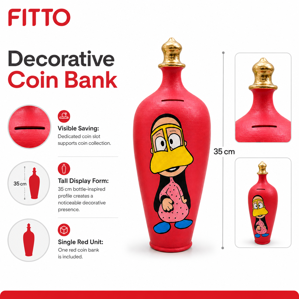72 Pieces Decorative Bottle Coin Bank, 35 cm, Red, Character-Themed Money Saving Boxes