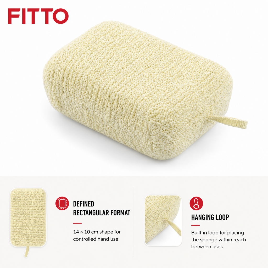 240 Pieces Rectangular Bath Sponges, Off-White, 14 × 10 cm, 1 Piece