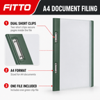 144 Pieces Green A4 Dual Short Strong Clip File, 1 Piece
