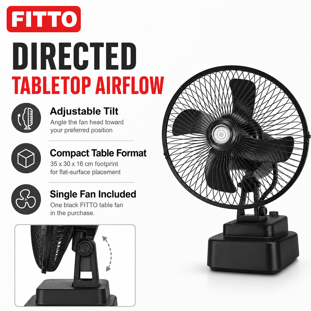 48 Pieces Table Fan Black Adjustable Tilt Portable Desk Air Circulator 35 x 30 x 16 cm