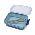 72 Pieces Collapsible Lunch Box with Cutlery, Blue, 15.5 cm