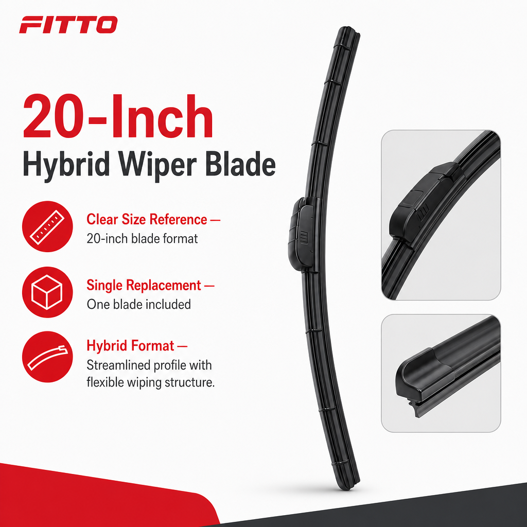 96 Pieces Hybrid Windshield Wiper Blades, 20 Inch, Single Blade