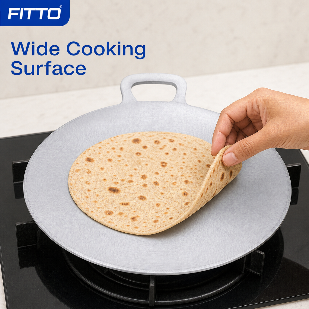 72 Pieces Aluminium Tawa 34 cm, Round Cookwares Pan for Flatbread and Everyday Cooking