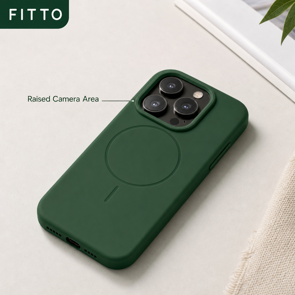 120 Pieces Silicone Magnetic Phone Cases for 14 Pro, Green, with Raised Camera Protection
