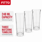 96 Pieces Glass Tumbler Set, 248 ml, 3 Pieces, Clear Drinkwares Cups for Water and Beverages