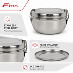 72 Pieces Stainless Steel Lunch Box with Plate, 14.2 cm