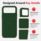 120 Pieces Magnetic Silicone Phone Cases with Raised Camera Protection, Green
