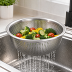 96 Pieces Silver Stainless Steel Colander Bowl, 28 cm, 1 Piece