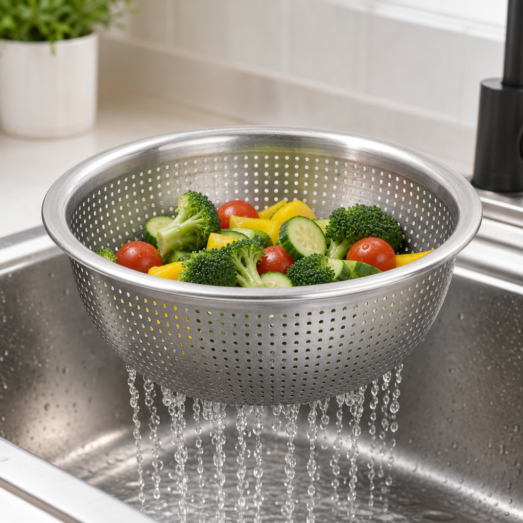 96 Pieces Silver Stainless Steel Colander Bowl, 28 cm, 1 Piece