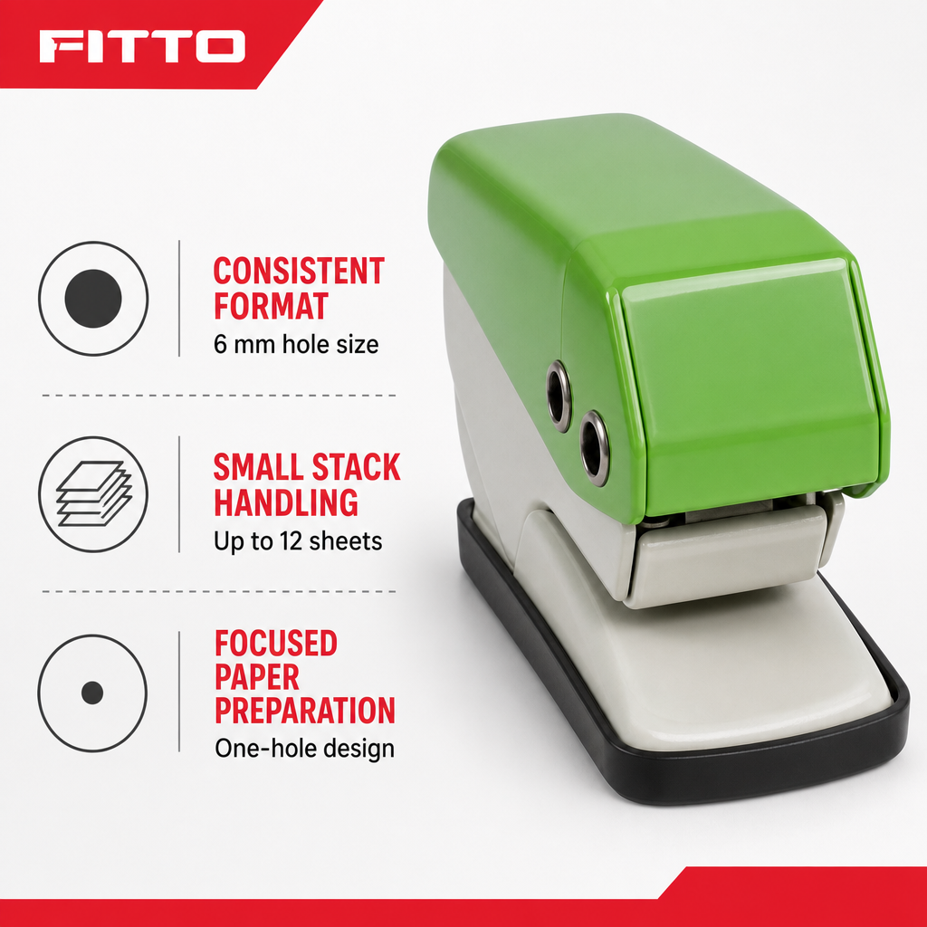 120 Pieces One-Hole Paper Punches, 6 mm Punch Size, 12-Sheet Capacity, Assorted Colour, 1 Piece