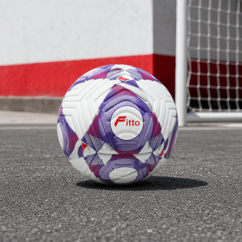72 Pieces Football Size 5, White and Purple Geometric Design, Single Ball for Training and Recreation