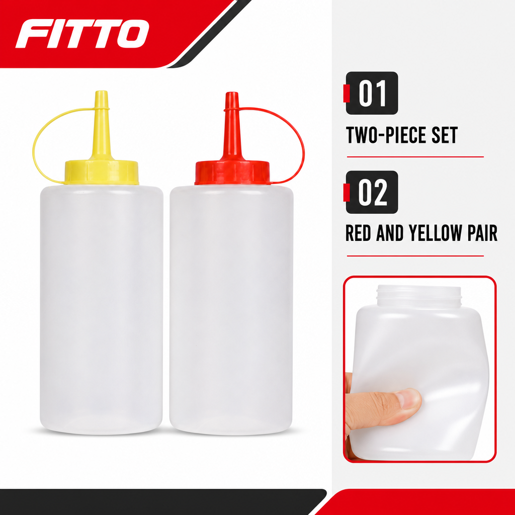 120 Pieces Plastic Squeeze Condiment Bottles, Red and Yellow, 2-Piece Set for Sauces and Dressings