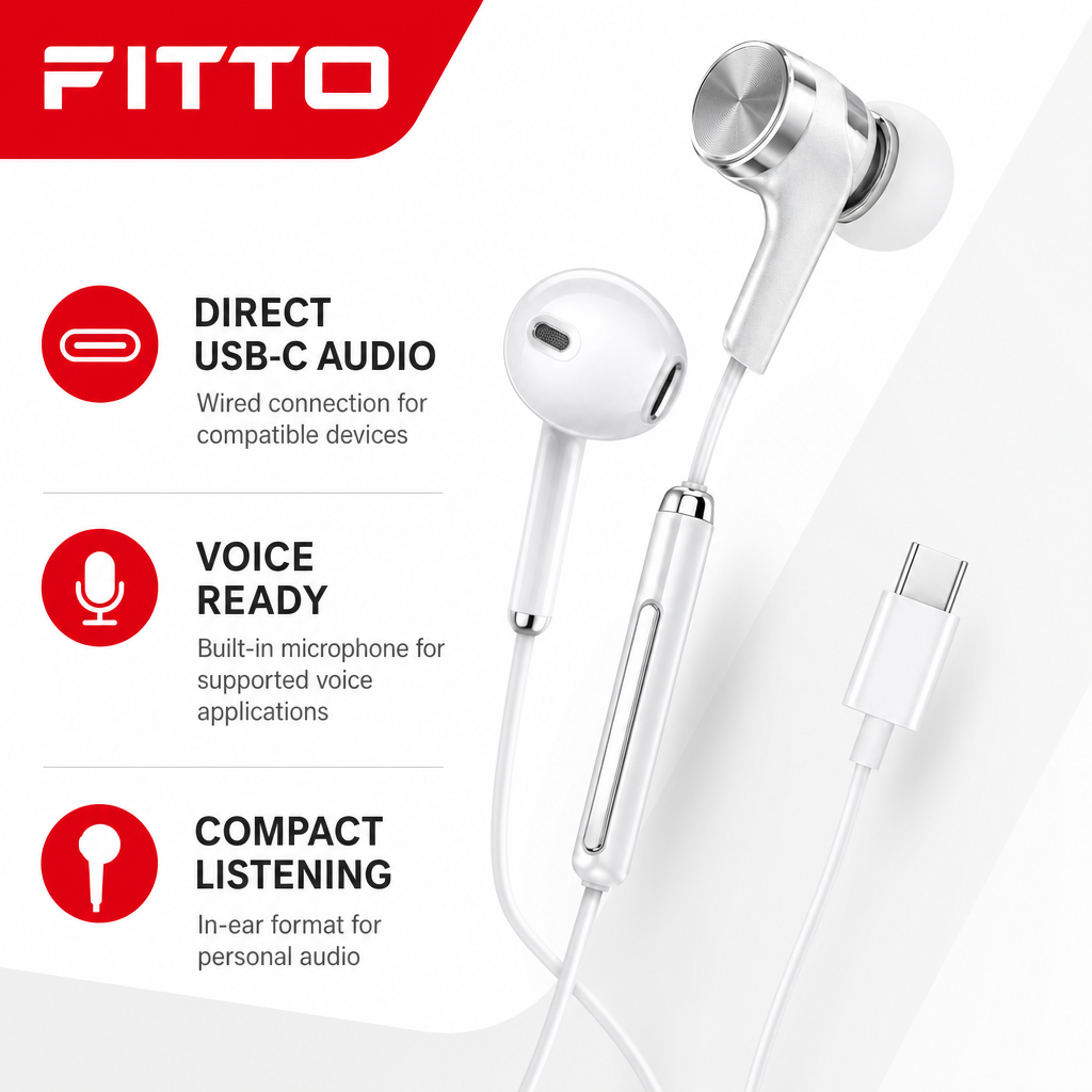 120 Pieces USB-C Wired Earphoneses with Microphone, HiFi Sound and Noise Isolation