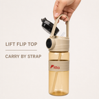 96 Pieces Printed Reusable Water Bottle with Flip Top Lid and Carry Strap, 700 ml, 1 Piece