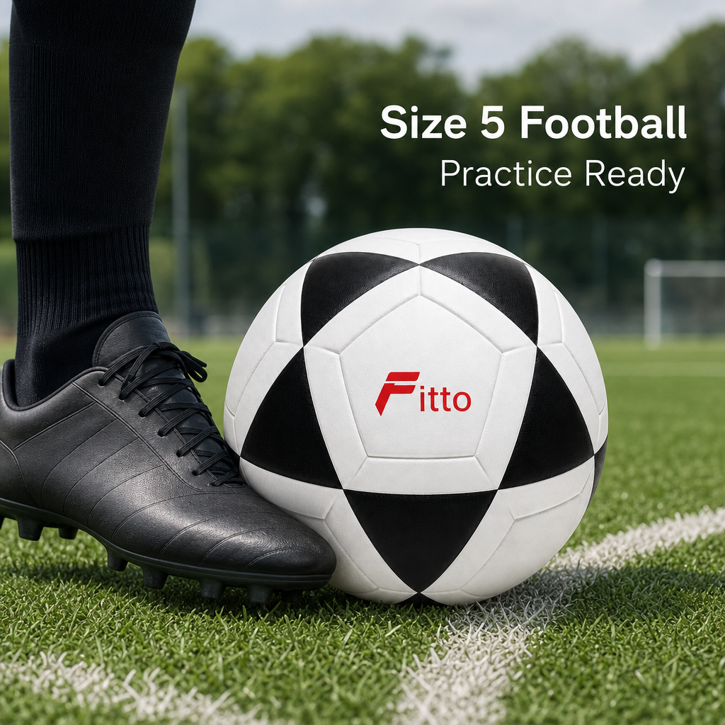 96 Pieces Size 5 Football, Black and White Panel Design, Single Ball for Practice and Play