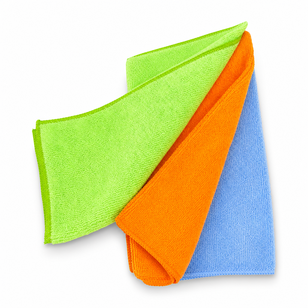 96 Pieces Microfiber Multi-Purpose Cleaning Cloths, 40 x 40 cm, Assorted Colours, 3-Pack