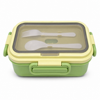 96 Pieces Rectangular Lunch Box with Locking Lid, Yellow and Green Plastic Food Storage Containers, 1 Piece, 22 x 16 x 9 cm