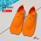 48 Pieces Swimming Fins for Pool Practice, XXS EU 32–34, Textured Sole and Open Foot Pocket
