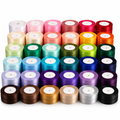 48 Pieces Assorted Colour Satin Ribbon Rolls, 1.5 cm x 5 m, 45 Rolls for Crafts, Wrapping and Decoration