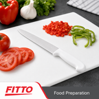 60 Pieces Kitchen Knives 10 Inch with PVC Handle, White and Silver, 1 Piece