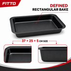96 Pieces Black Rectangular Carbon Steel Non-Stick Cake Mold 37 × 25 × 5 cm, 1 Piece