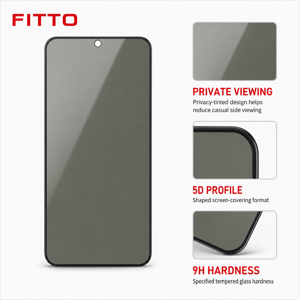 144 Pieces 5D Privacy Tempered Glass Screen Protectors for A16 4G, 9H Hardness