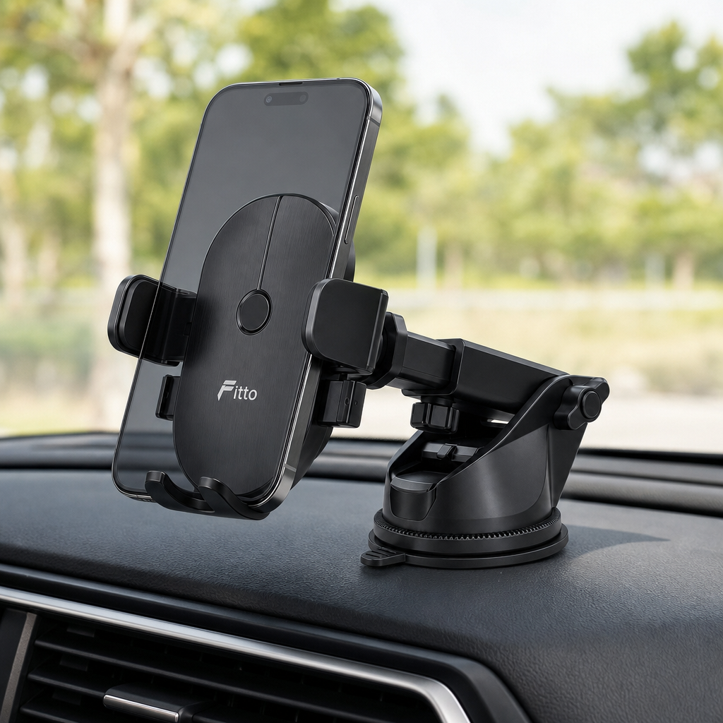96 Pieces Automatic Car Phone Holder with Telescopic Suction Mount and 360 Degree Rotation