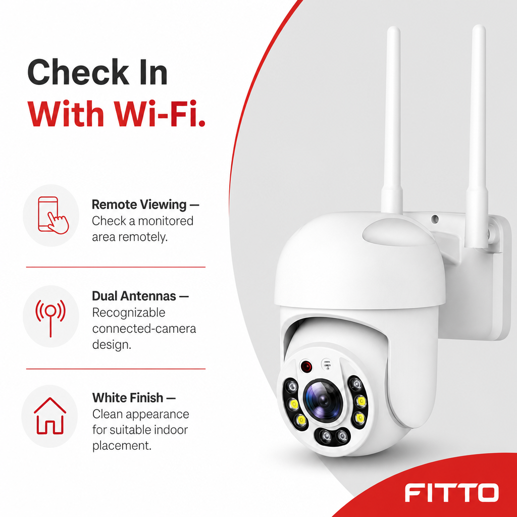 60 Pieces White Wi-Fi Smart Security Cameras with Dual Antennas, 1 Piece
