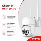 60 Pieces White Wi-Fi Smart Security Cameras with Dual Antennas, 1 Piece