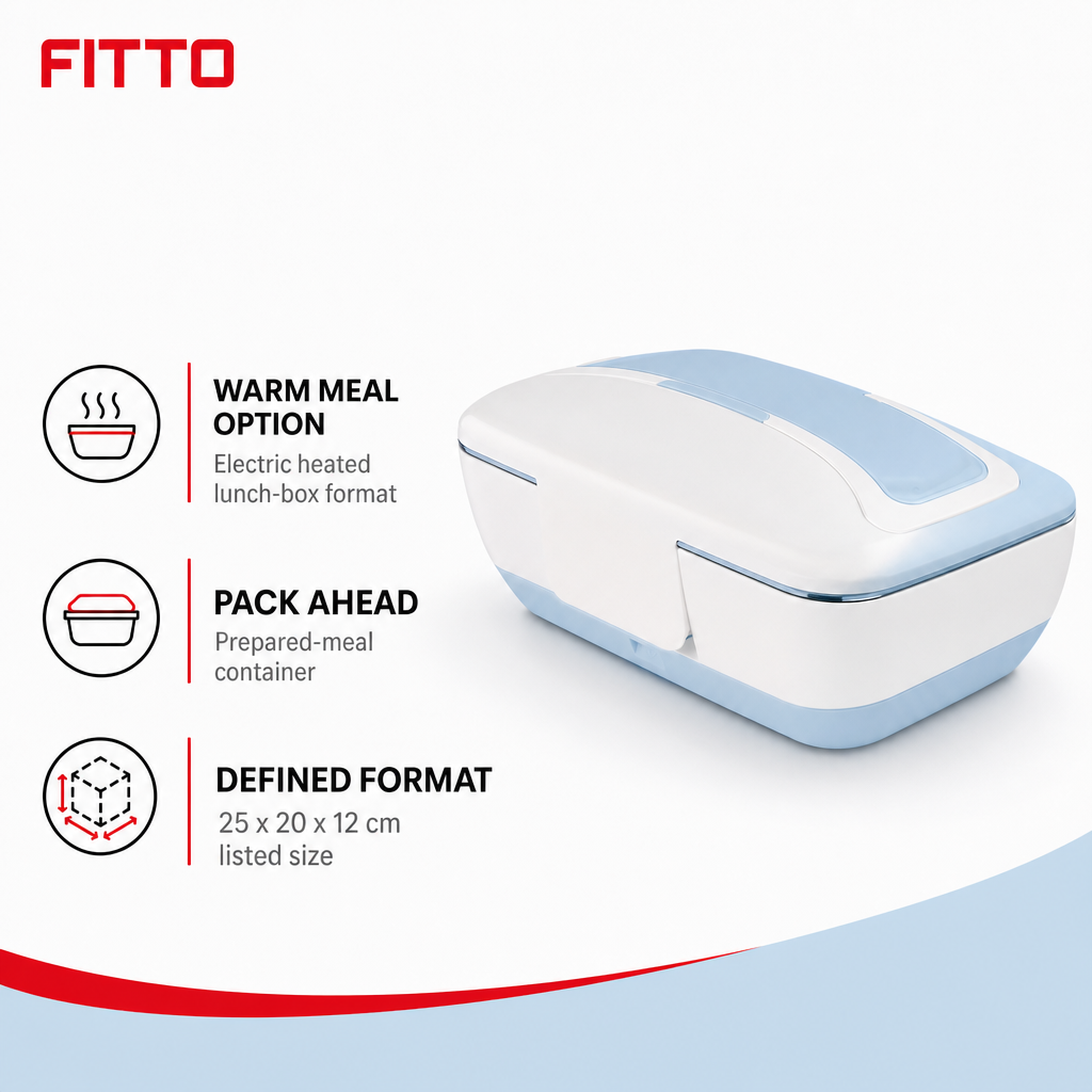 48 Pieces Electric Heated Lunch Boxes, Blue and White Portable Meal Container, 1 Unit, 25 x 20 x 12 cm