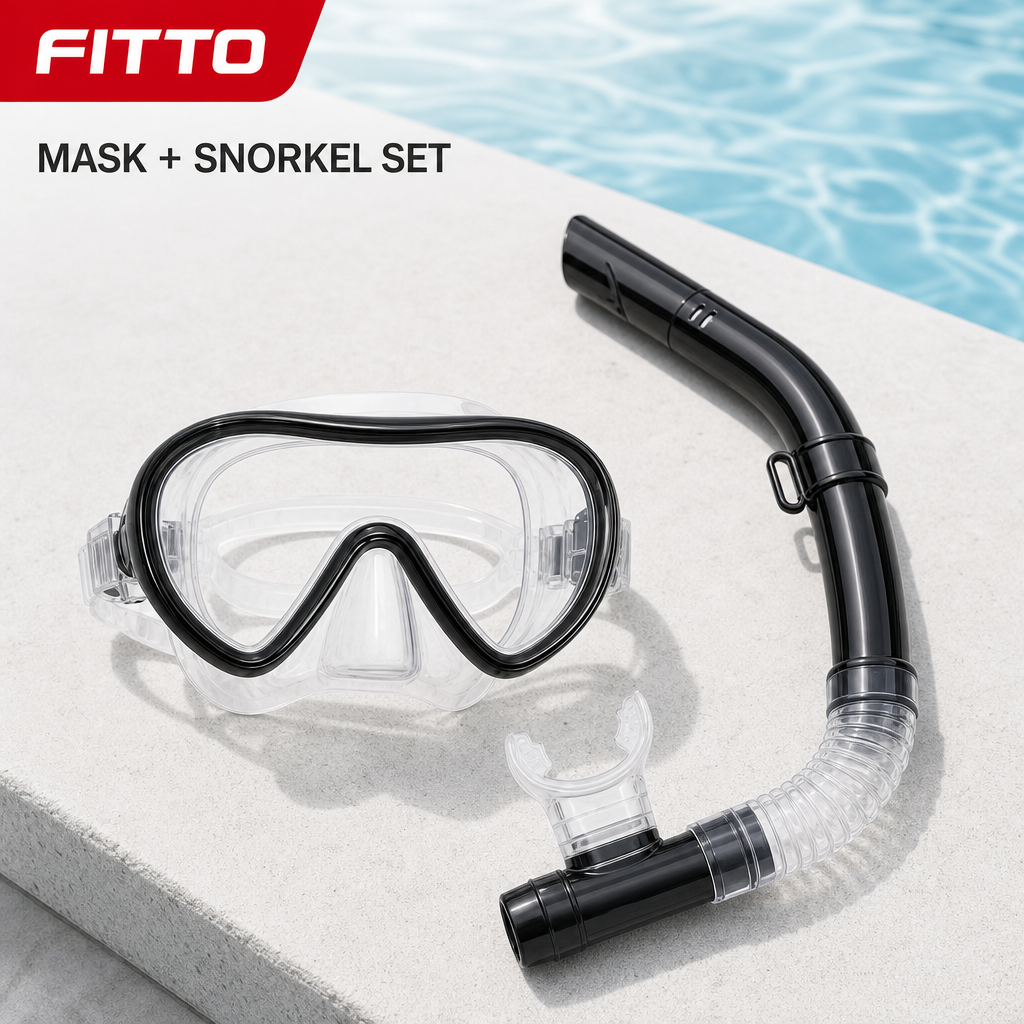 72 Pieces Swimming Mask and Snorkel Set, Black, 1 Piece