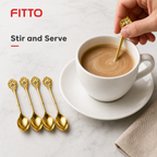 120 Pieces Gold-Tone Stainless Steel Coffee Spoons with Decorative Handles, 6 Pieces