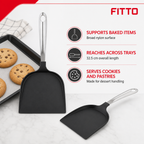 96 Pieces Cookie Lifter, Black Nylon Baking Spatula with Stainless Steel Handle, 32.5 x 17.5 cm, 1 Piece