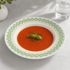144 Pieces Soup Plate, 7 Inch, White with Green and Yellow Pattern, 1 Piece