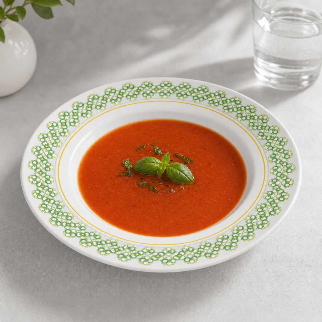 144 Pieces Soup Plate, 7 Inch, White with Green and Yellow Pattern, 1 Piece