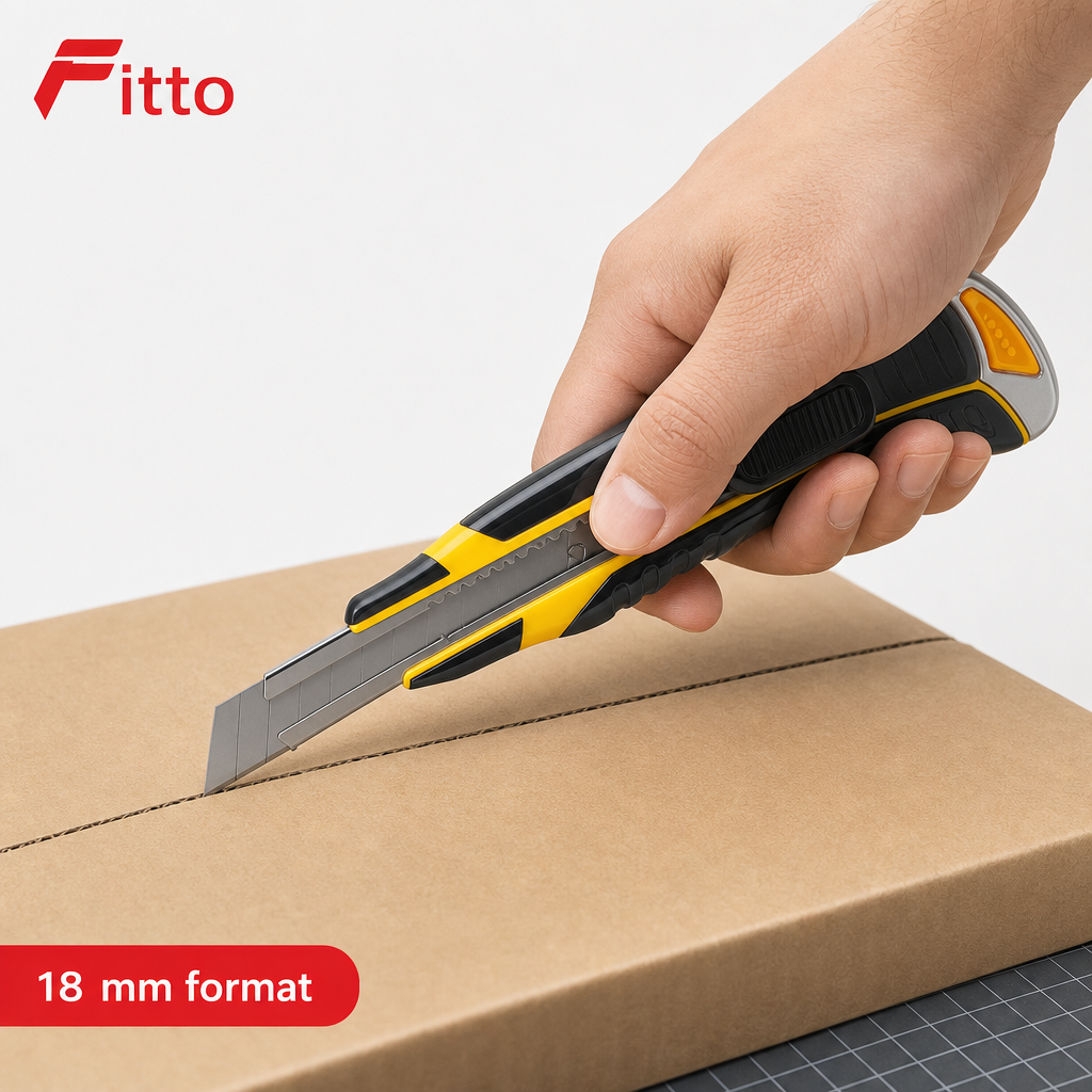 96 Pieces Utility Cutter, 18 mm Dual-System Design, Black and Yellow, 1 Piece