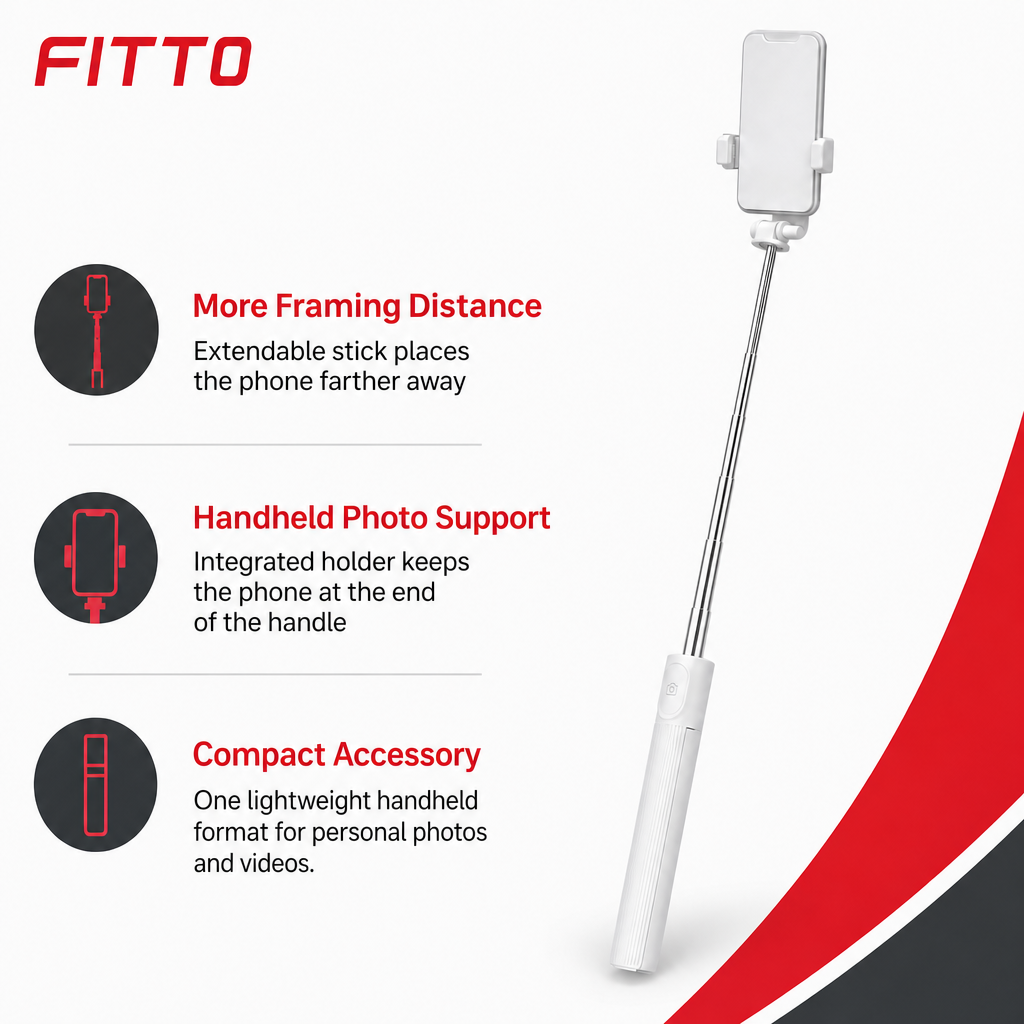 120 Pieces Extendable Selfie Stick with Phone Holder, White