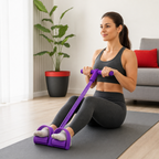 96 Pieces Pull Reducer Resistance Exerciser with Foot Pedals and Handles, Purple, 1 Piece