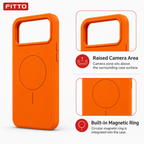 120 Pieces Silicone Magnetic Phone Cases with Raised Camera Protection, Orange