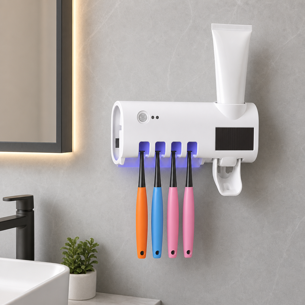 96 Pieces White Multifunction Toothbrush Sterilizers, Wall-Mounted Bathroom Organizer, 1 Piece