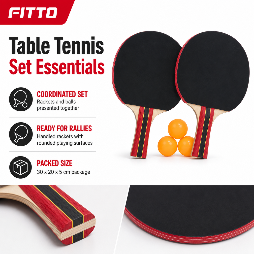 72 Pieces Table Tennis Racket Set with Balls, 1 Set for Recreational Indoor and Outdoor Play