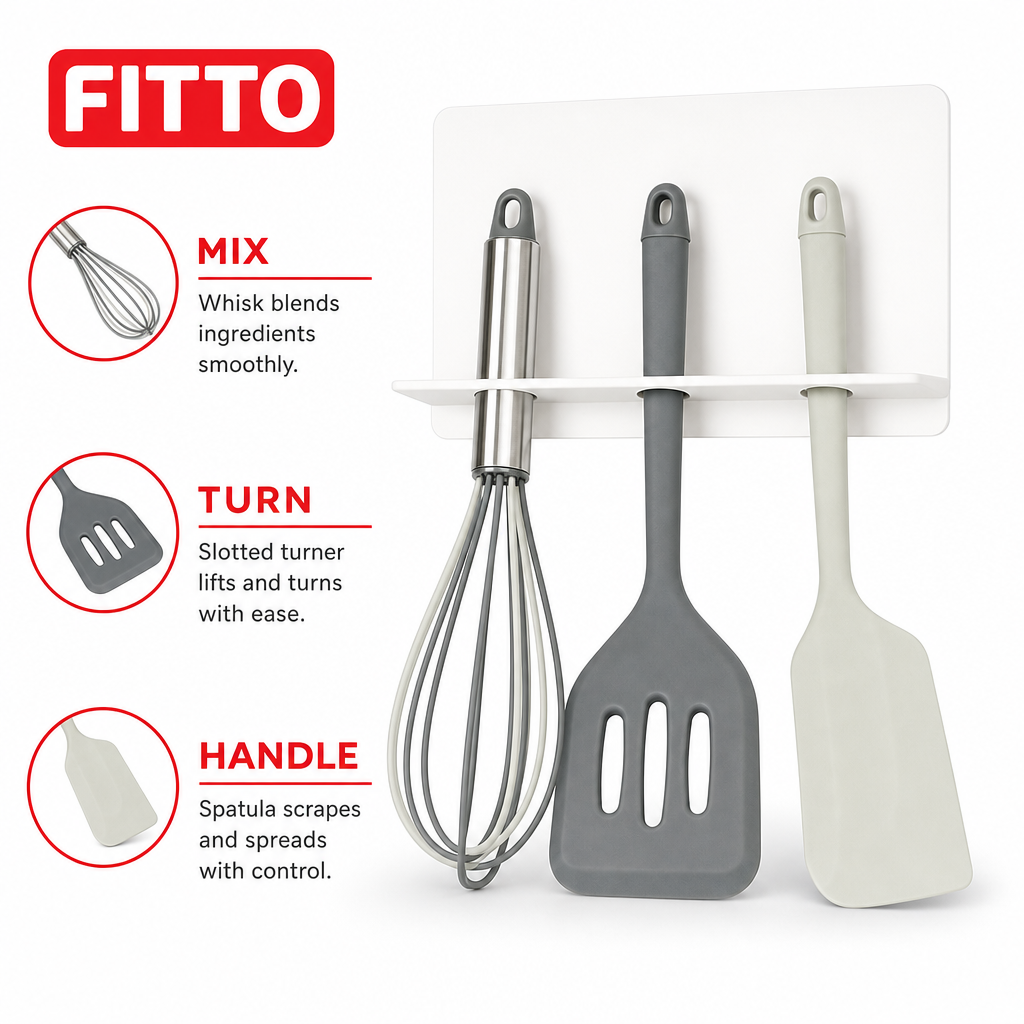 72 Pieces Mini Baking Utensil Set, 3-Piece Whisk, Turner and Spatula Set